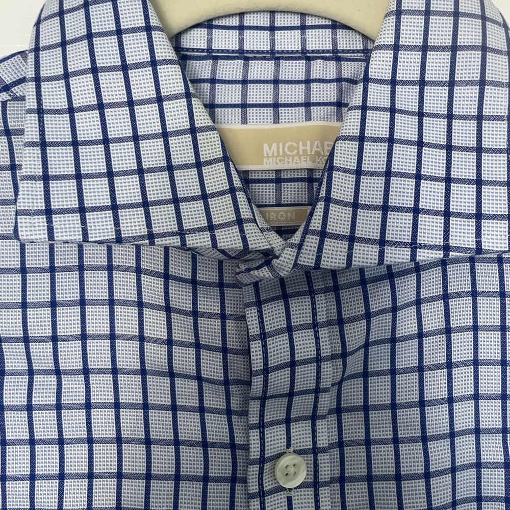 Michael Kors Blue Checkered Men's Shirt